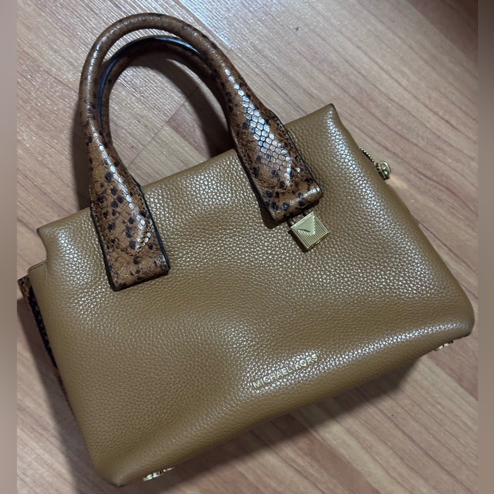 Michael Kors Mini Satchel Brown Snake Handle